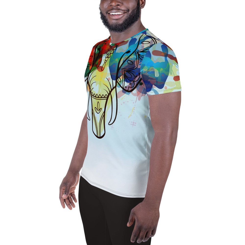 Colorful Elephant Men's T-shirt - Image 4