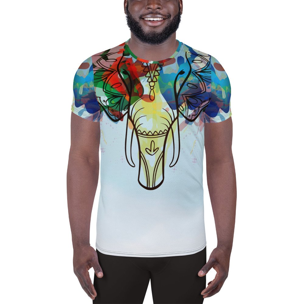 Colorful Elephant Men's T-shirt - Image 2