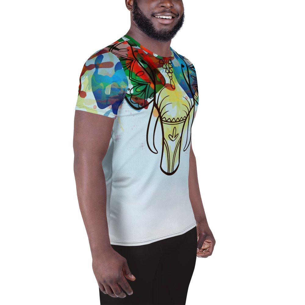 Colorful Elephant Men's T-shirt - Image 3